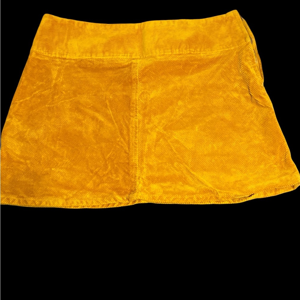 Yellow Corduroy Mini Skirt